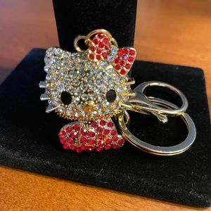 Pocketbook Charm or Keychain. Red Kitty. New